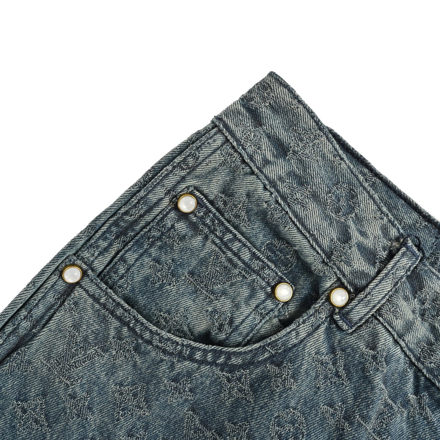 Louis Vuitton/路易威登 25ss 满幅老花提花套装牛仔短裤