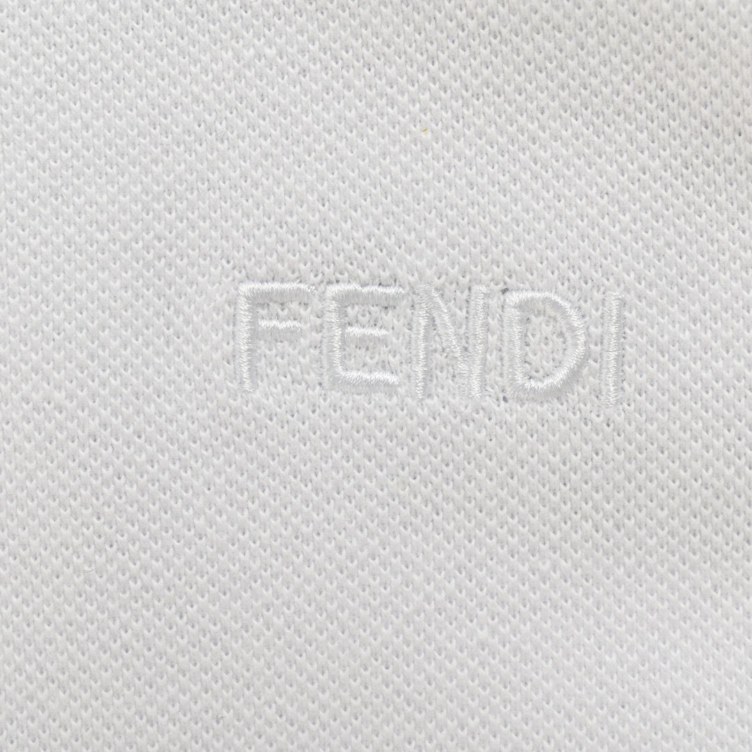 Fendi/芬迪 24ss 领口FF刺绣织带Polo短袖