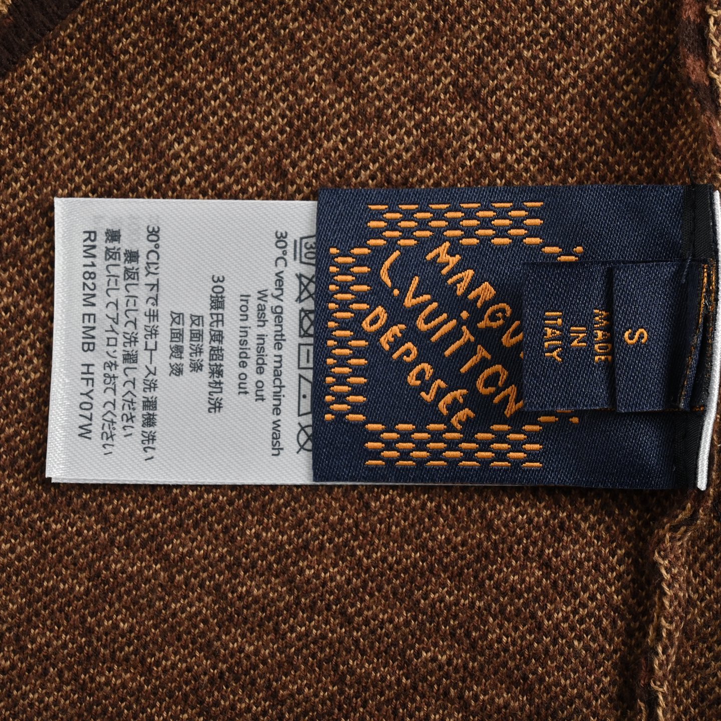 Louis Vuitton/路易威登 菲董镶钻logo棋盘格针织短袖