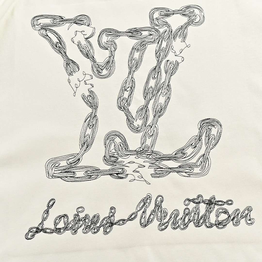 Louis Vuitton/路易威登 24ss 线条锁链刺绣logo短袖