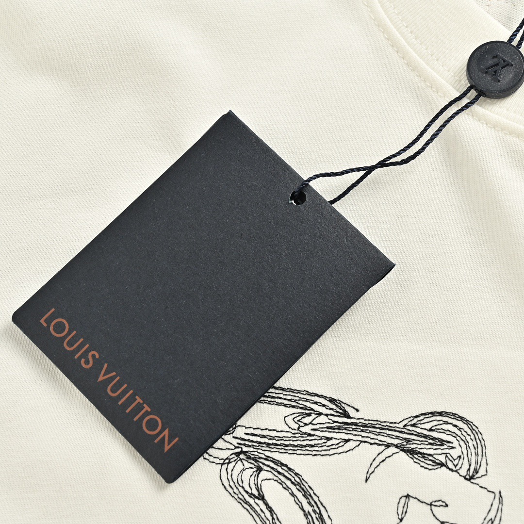 Louis Vuitton/路易威登 24ss 线条锁链刺绣logo短袖