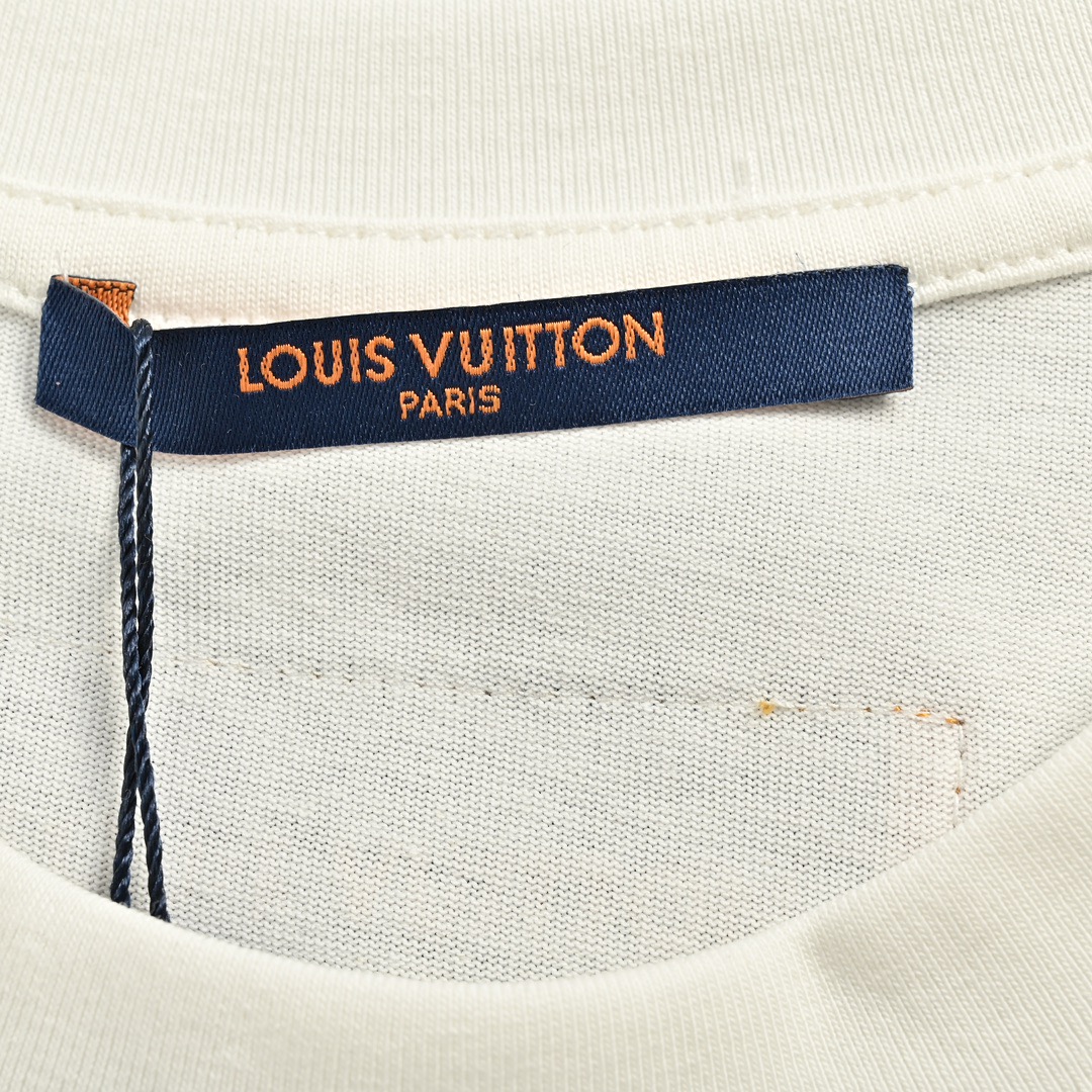Louis Vuitton/路易威登 24ss 线条锁链刺绣logo短袖