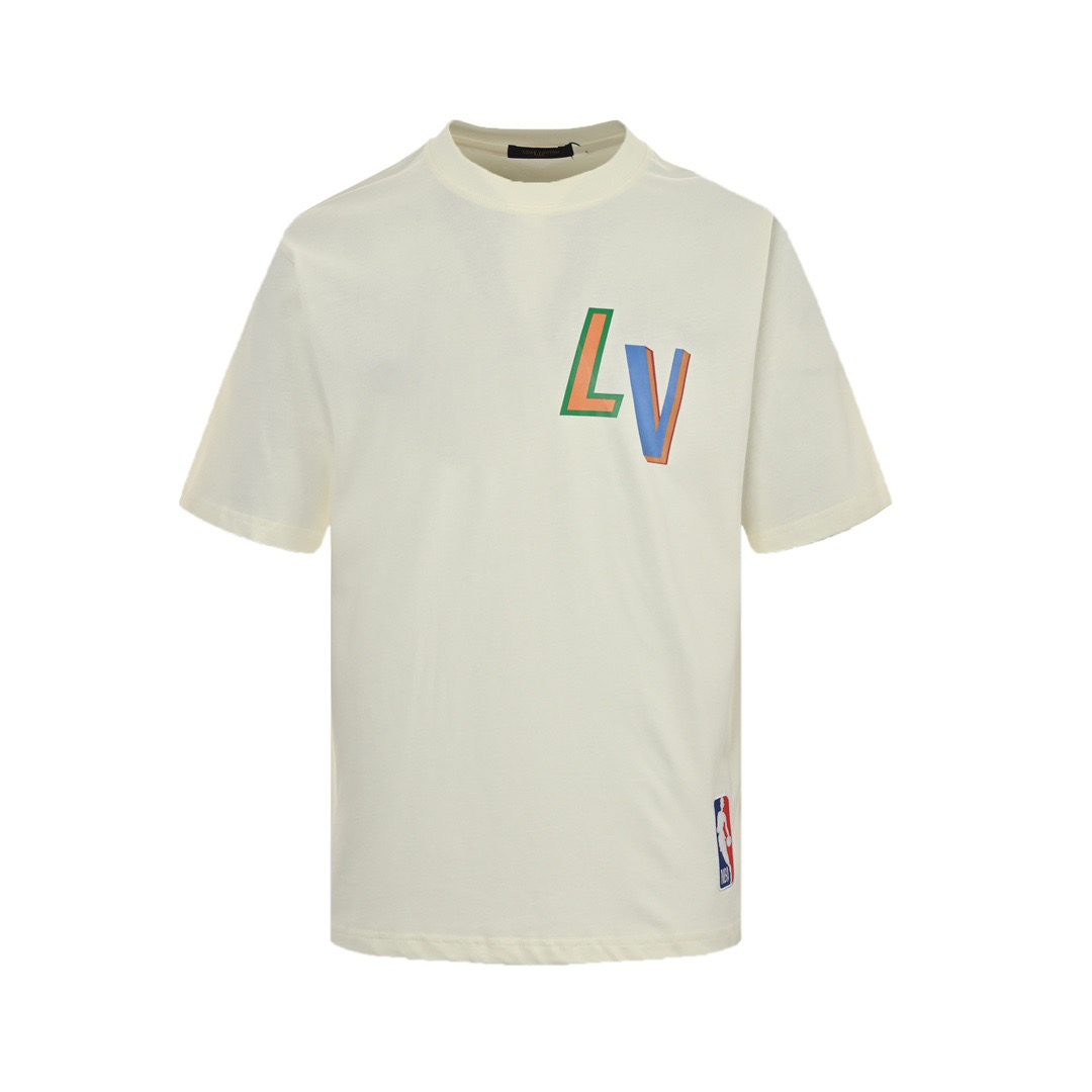 Louis Vuitton & NBA 21ss 彩虹字母印花短袖 LV NBA联名短袖