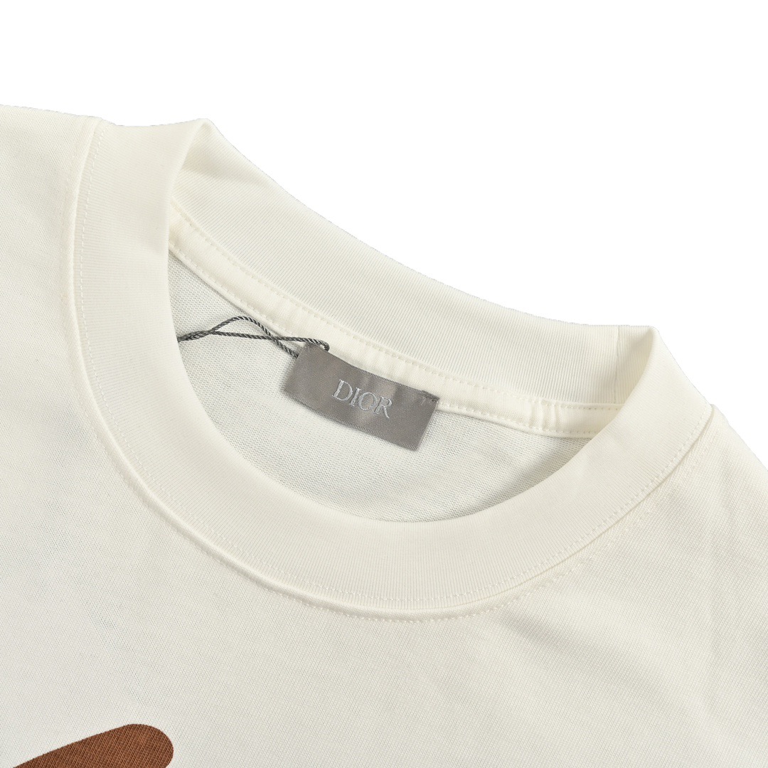 Dior/迪奥 24ss 字母logo印花短袖 定制280g水洗双纱棉面料