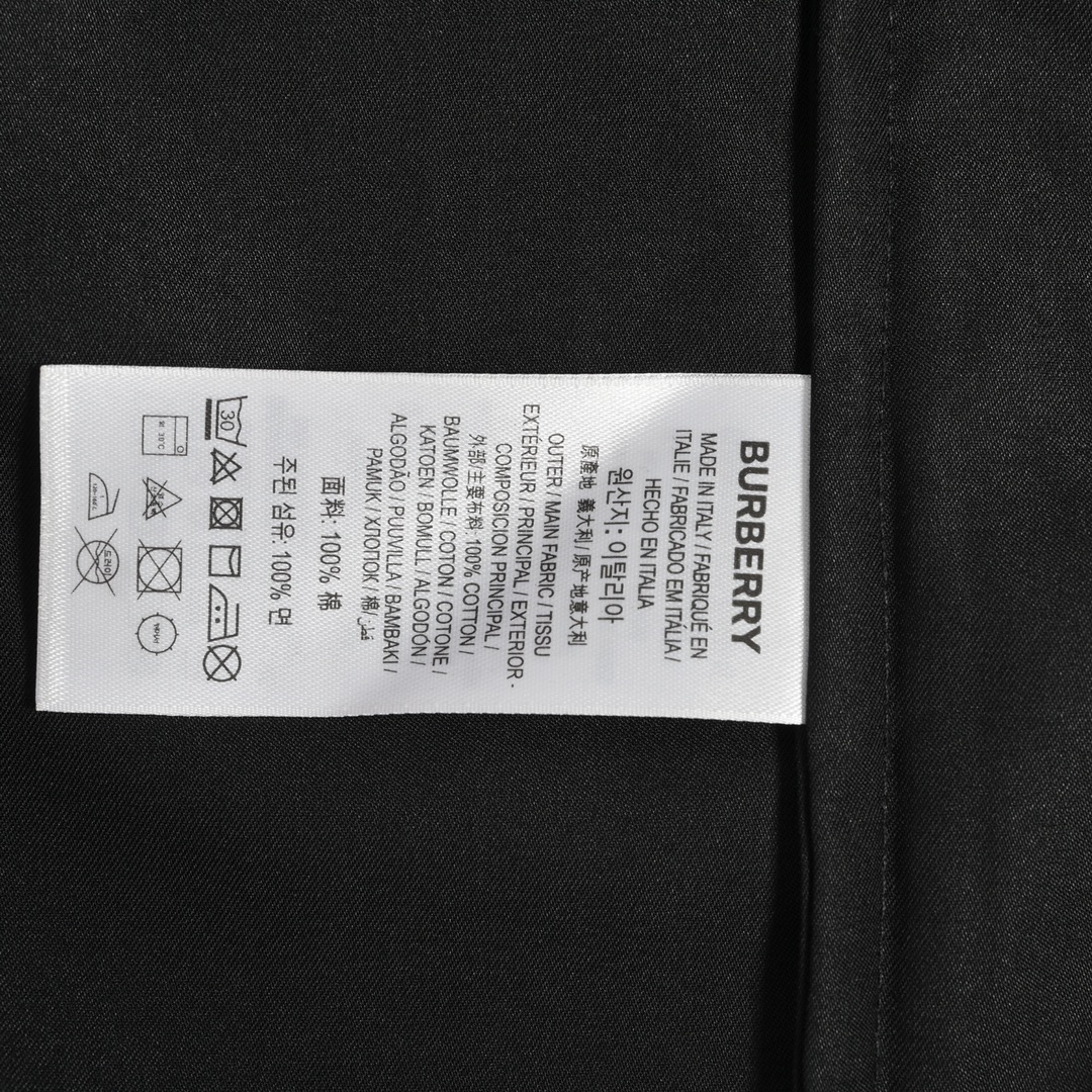 Burberry/巴宝莉 22ss 袖口格纹刺绣小标衬衫
