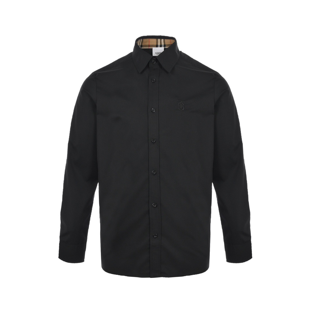 Burberry/巴宝莉 22ss 袖口格纹刺绣小标衬衫
