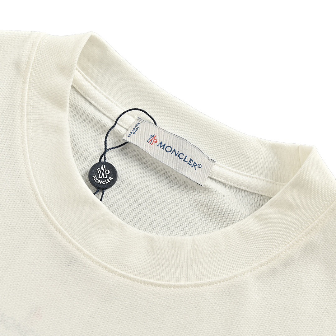 MONCLER/蒙口 24ss 植绒字母logo印花短袖