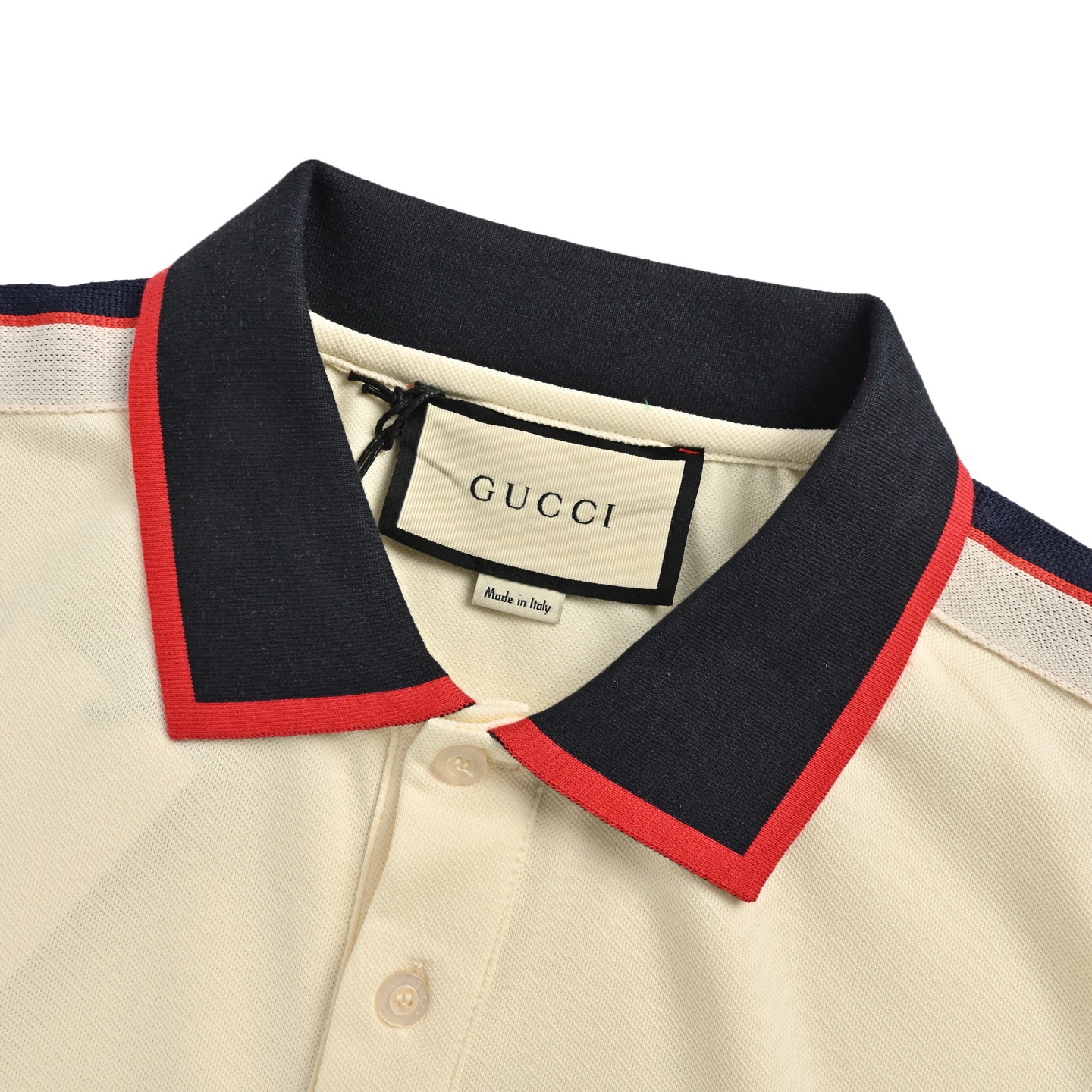 Gucci/古驰 经典肩膀提花织带Polo短袖