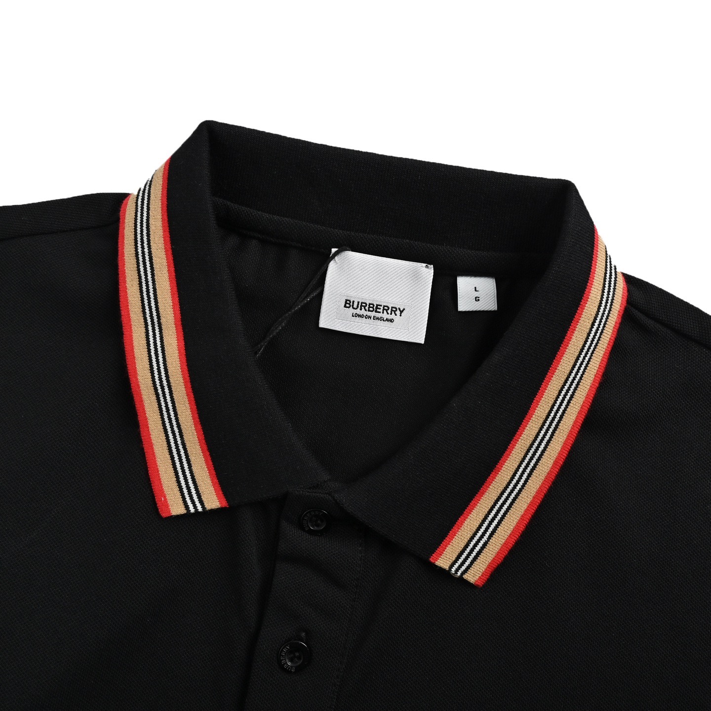 Burberry/巴宝莉 领口彩条刺绣小标Polo短袖