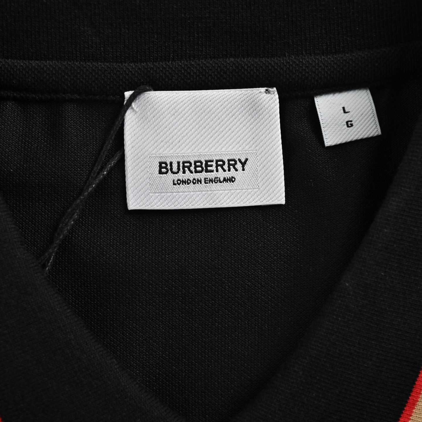 Burberry/巴宝莉 领口彩条刺绣小标Polo短袖