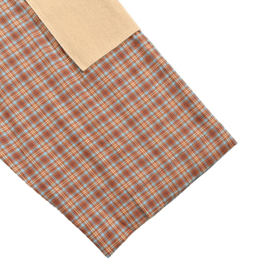 Acne 拼接格纹长袖衬衫