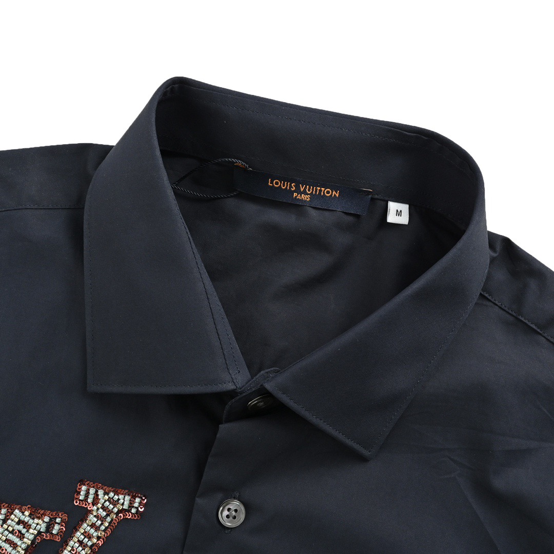 Louis Vuitton路易威登 24Fw 串珠字母logo衬衫