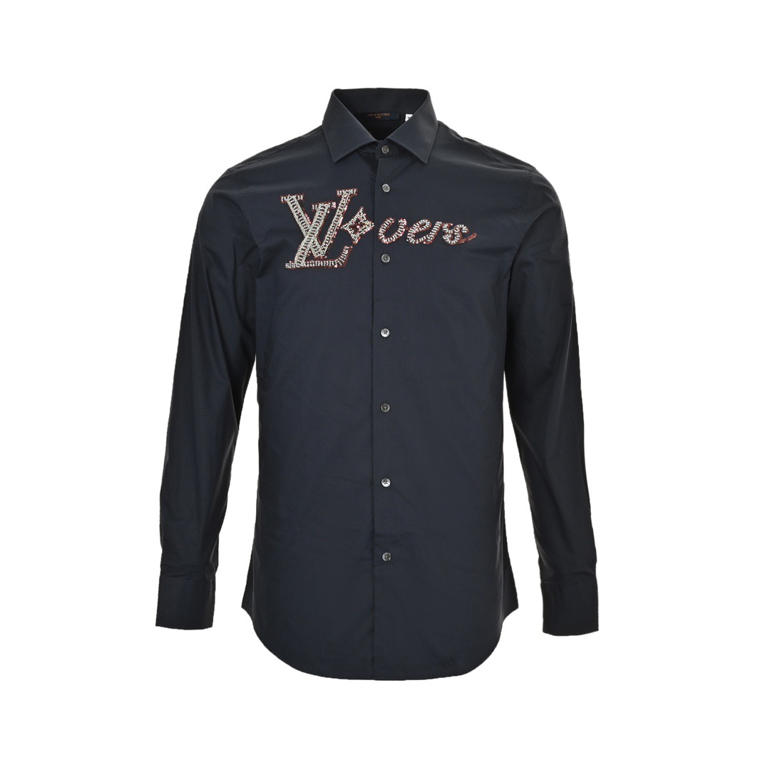 Louis Vuitton路易威登 24Fw 串珠字母logo衬衫