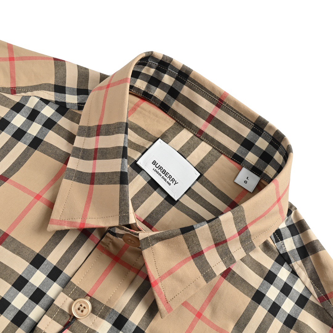 Burberry/巴宝莉 经典下摆侧边字母格纹衬衫