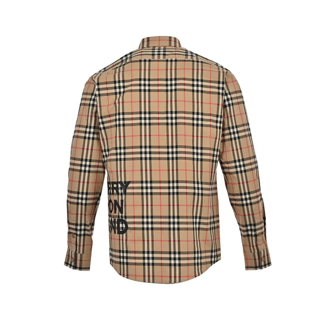 Burberry/巴宝莉 经典下摆侧边字母格纹衬衫