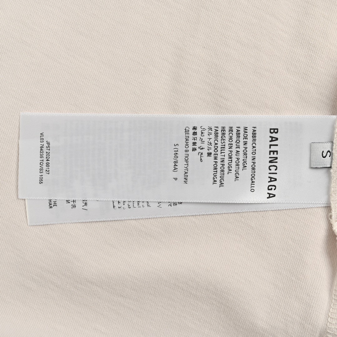 Balenciaga/巴黎世家 24ss 双B泥染梵文字母做旧短袖
