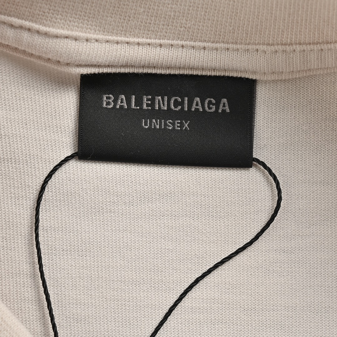 Balenciaga/巴黎世家 24ss 双B泥染梵文字母做旧短袖