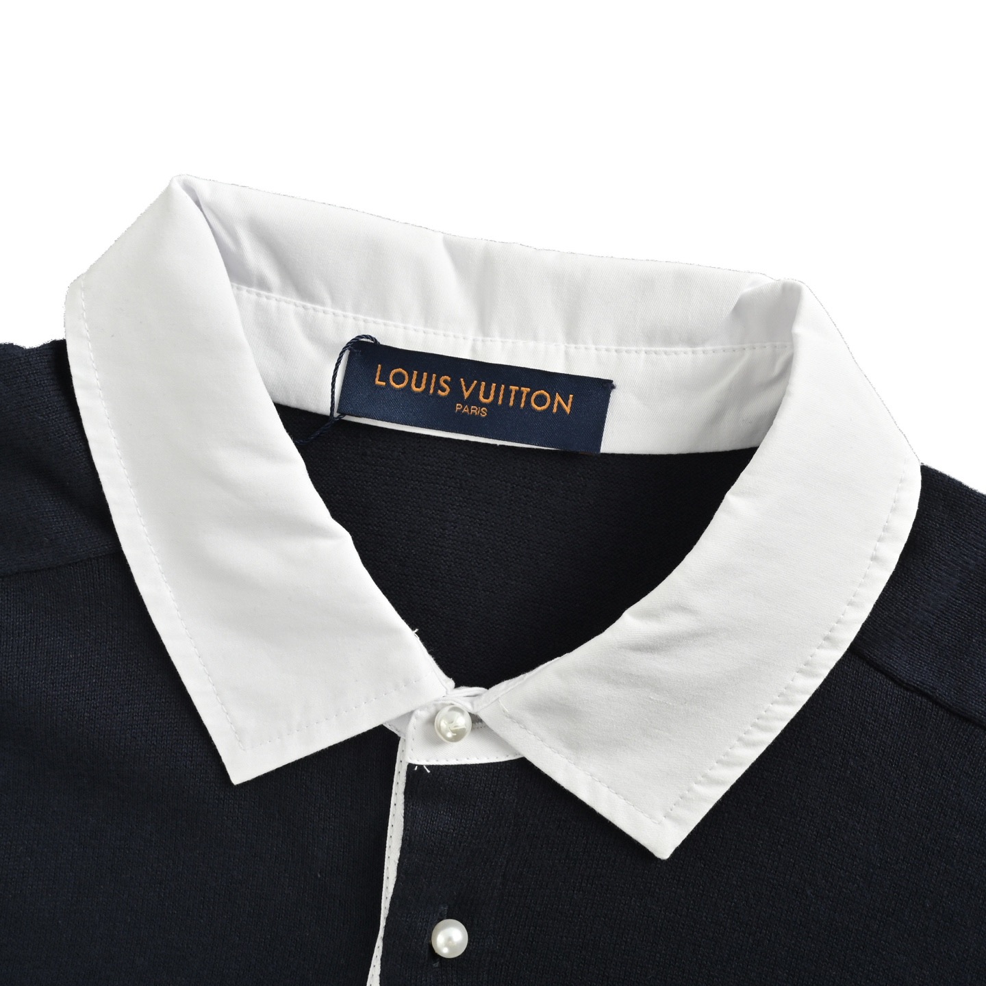 Louis Vuitton/路易威登 珍珠扣白领针织Polo短袖