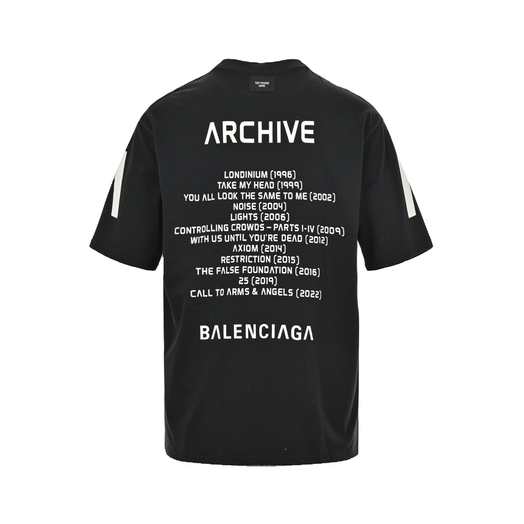 Balenciaga/巴黎世家 Music 胶囊系列龟裂箭头印花短袖-Chinese UA Cheap High Quatity Brand Clothes Bags handbags Sneakers wholesale wholesaler seller from China Factory suppliers Fashion Clothing Shoes best Quality Beautiful Price Balenciaga/巴黎世家 Music 胶囊系列龟裂箭头印花短袖