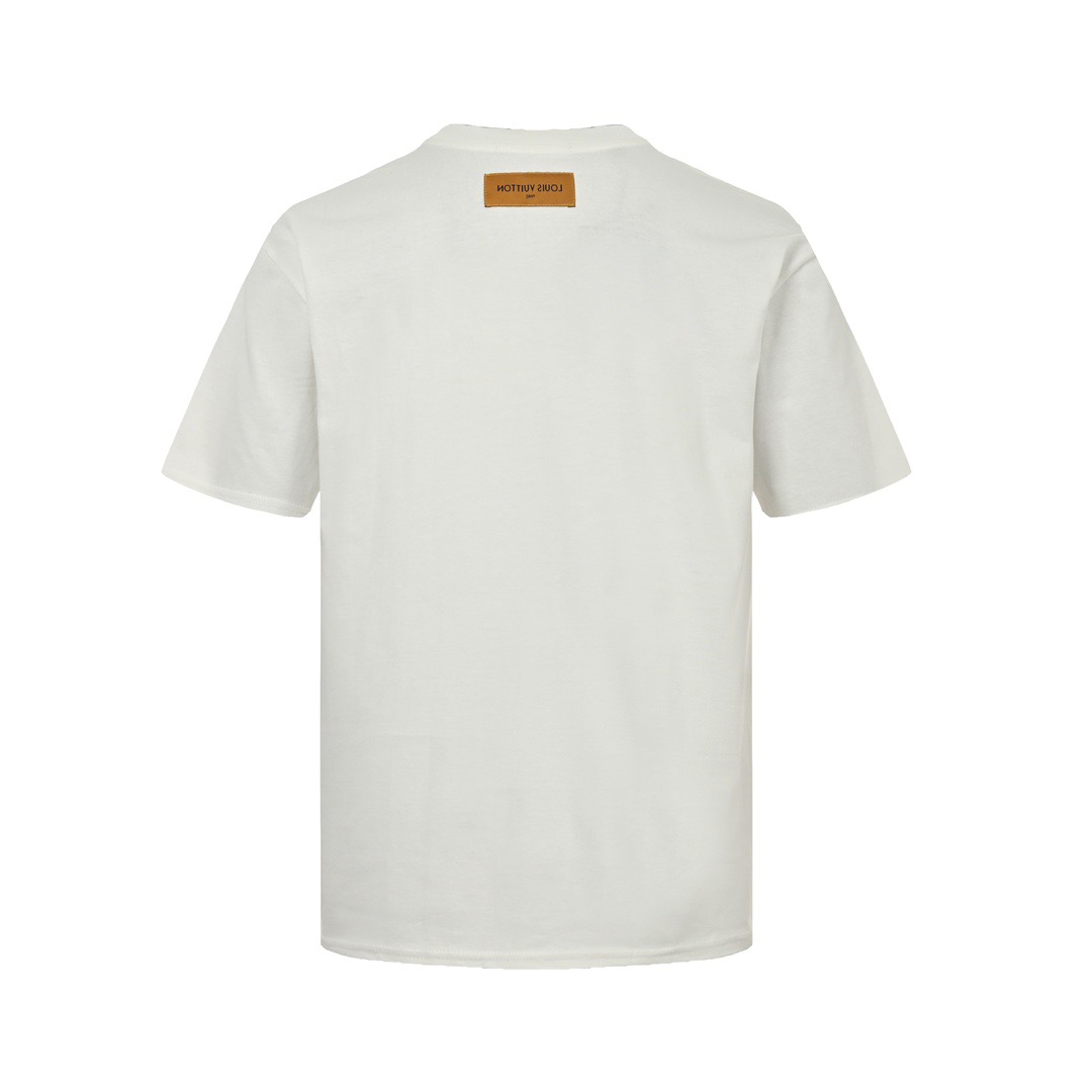 Louis Vuitton/路易威登 24ss 老花四叶草刺绣短袖 胸前高密立体刺绣logo