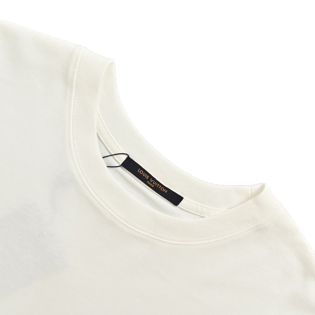 Louis Vuitton/路易威登 24ss 老花四叶草刺绣短袖 胸前高密立体刺绣logo