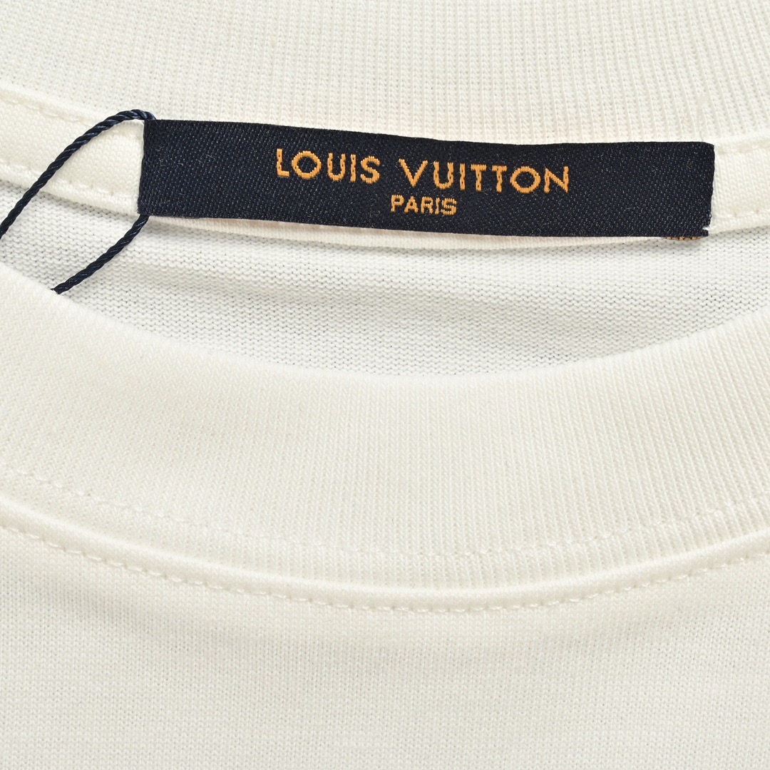 Louis Vuitton/路易威登 24ss 老花四叶草刺绣短袖 胸前高密立体刺绣logo