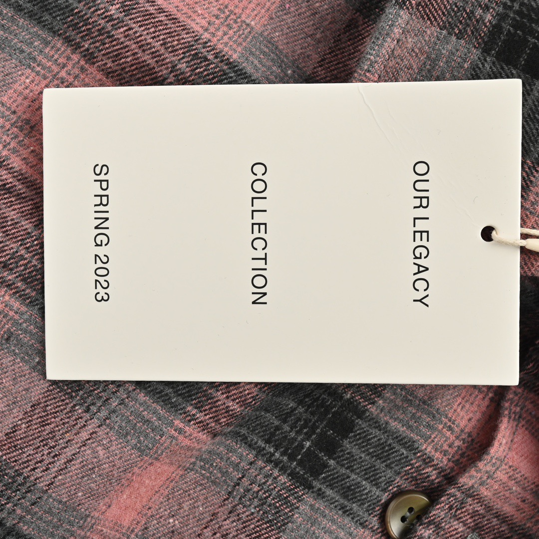 OUR LEGACY 格纹衬衫 肌理休闲宽松百搭长袖衬衣 玫粉格