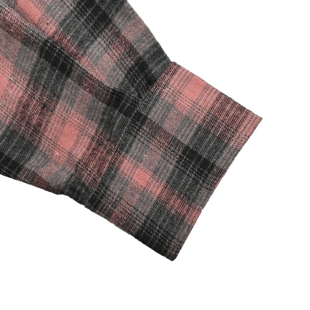 OUR LEGACY 格纹衬衫 肌理休闲宽松百搭长袖衬衣 玫粉格