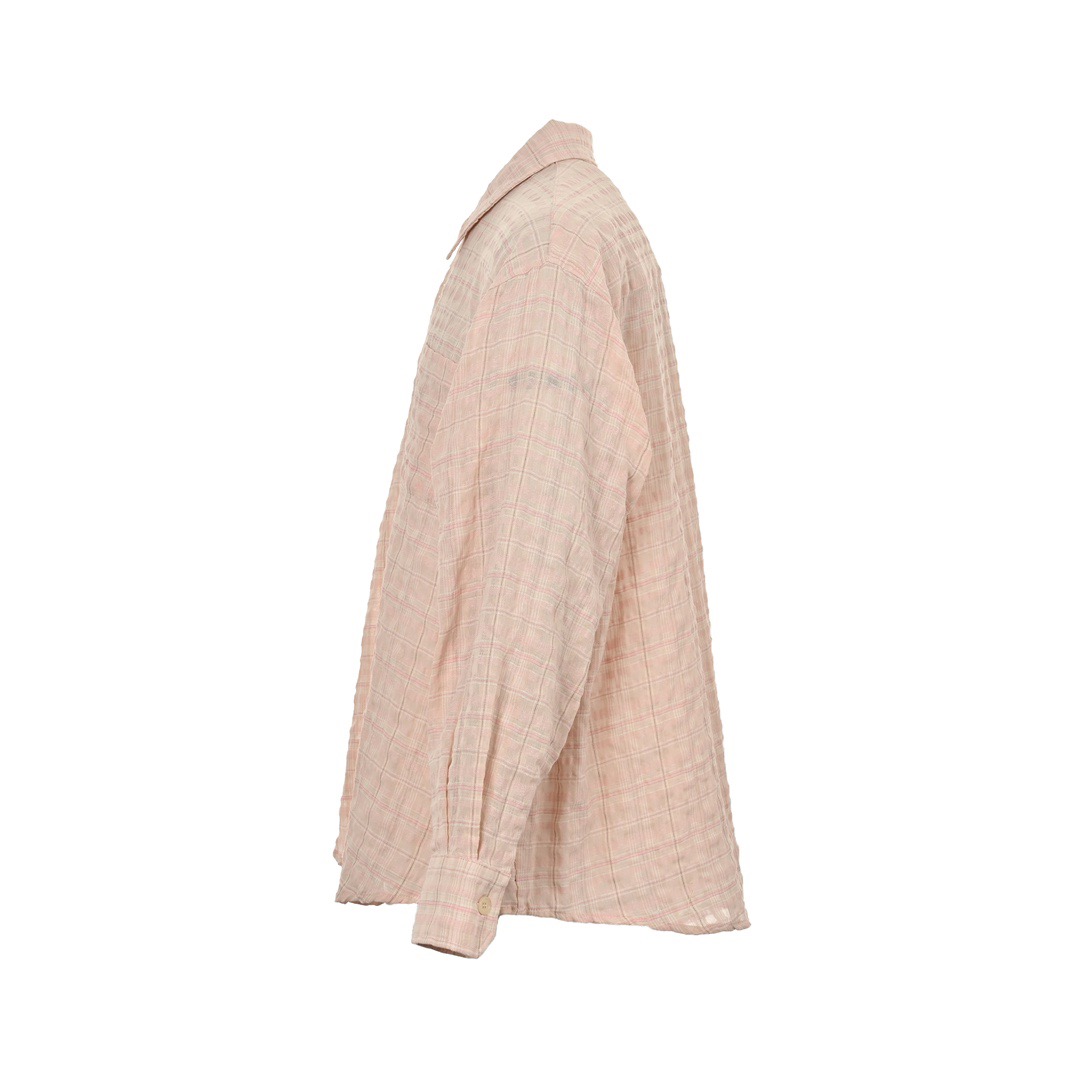 OUR LEGACY 褶皱泡泡纱衬衫 休闲宽松廓形格纹长袖外套 贝粉-Chinese UA Cheap High Quatity Brand Clothes Bags handbags Sneakers wholesale wholesaler seller from China Factory suppliers Fashion Clothing Shoes best Quality Beautiful Price OUR LEGACY 褶皱泡泡纱衬衫 休闲宽松廓形格纹长袖外套 贝粉