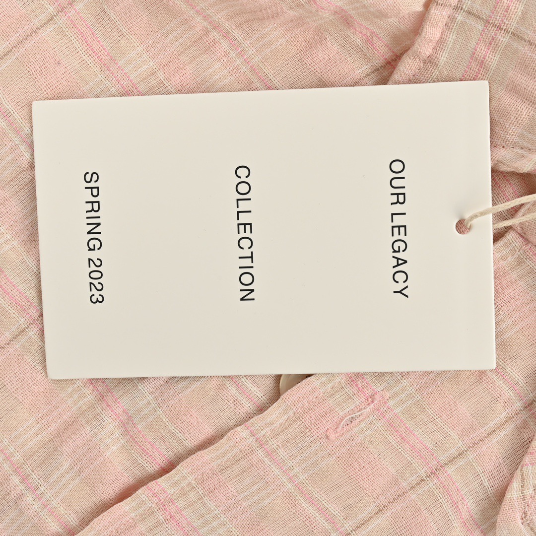 OUR LEGACY 褶皱泡泡纱衬衫 休闲宽松廓形格纹长袖外套 贝粉-Chinese UA Cheap High Quatity Brand Clothes Bags handbags Sneakers wholesale wholesaler seller from China Factory suppliers Fashion Clothing Shoes best Quality Beautiful Price OUR LEGACY 褶皱泡泡纱衬衫 休闲宽松廓形格纹长袖外套 贝粉