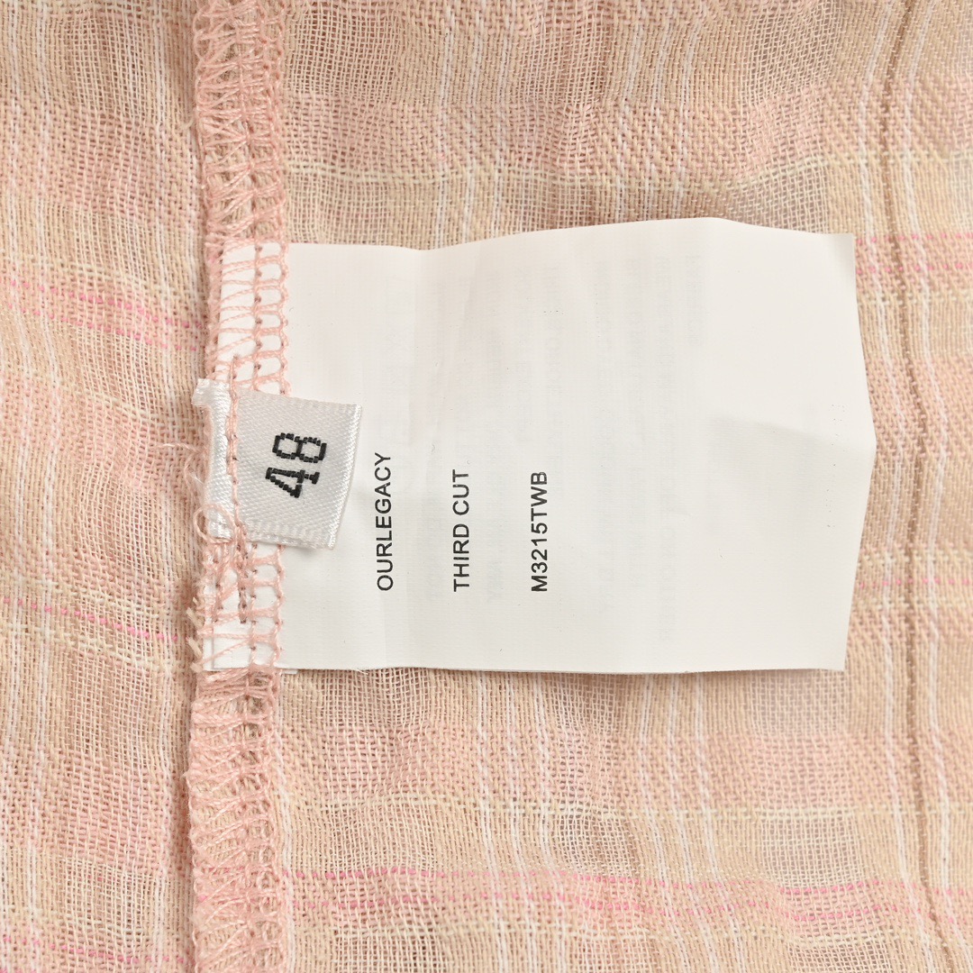 OUR LEGACY 褶皱泡泡纱衬衫 休闲宽松廓形格纹长袖外套 贝粉-Chinese UA Cheap High Quatity Brand Clothes Bags handbags Sneakers wholesale wholesaler seller from China Factory suppliers Fashion Clothing Shoes best Quality Beautiful Price OUR LEGACY 褶皱泡泡纱衬衫 休闲宽松廓形格纹长袖外套 贝粉