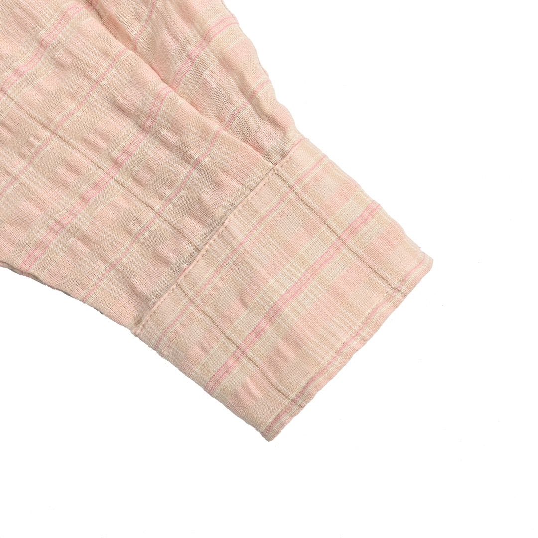 OUR LEGACY 褶皱泡泡纱衬衫 休闲宽松廓形格纹长袖外套 贝粉-Chinese UA Cheap High Quatity Brand Clothes Bags handbags Sneakers wholesale wholesaler seller from China Factory suppliers Fashion Clothing Shoes best Quality Beautiful Price OUR LEGACY 褶皱泡泡纱衬衫 休闲宽松廓形格纹长袖外套 贝粉