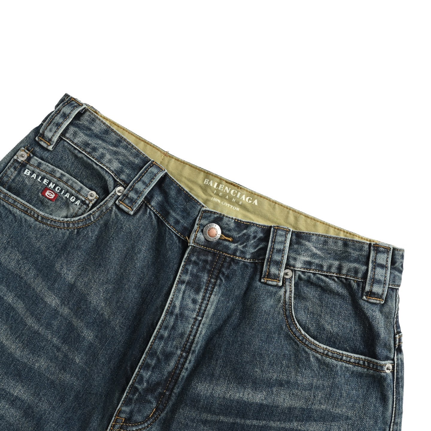 Balenciaga/巴黎世家 25ss 口袋刺绣水洗磨破直筒宽松牛仔裤-Chinese UA Cheap High Quatity Brand Clothes Bags handbags Sneakers wholesale wholesaler seller from China Factory suppliers Fashion Clothing Shoes best Quality Beautiful Price Balenciaga/巴黎世家 25ss 口袋刺绣水洗磨破直筒宽松牛仔裤