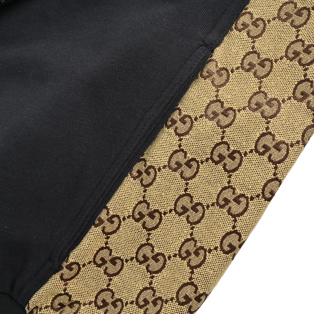 Gucci/古驰 24Fw 老花拼接拉链连帽外套
