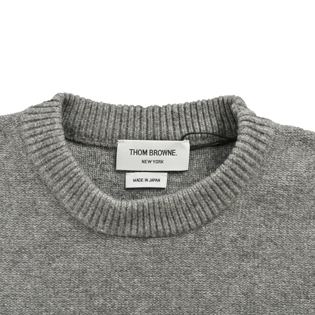 Thom Browne/汤姆布朗 23Fw 腰际四杠圆领毛衣