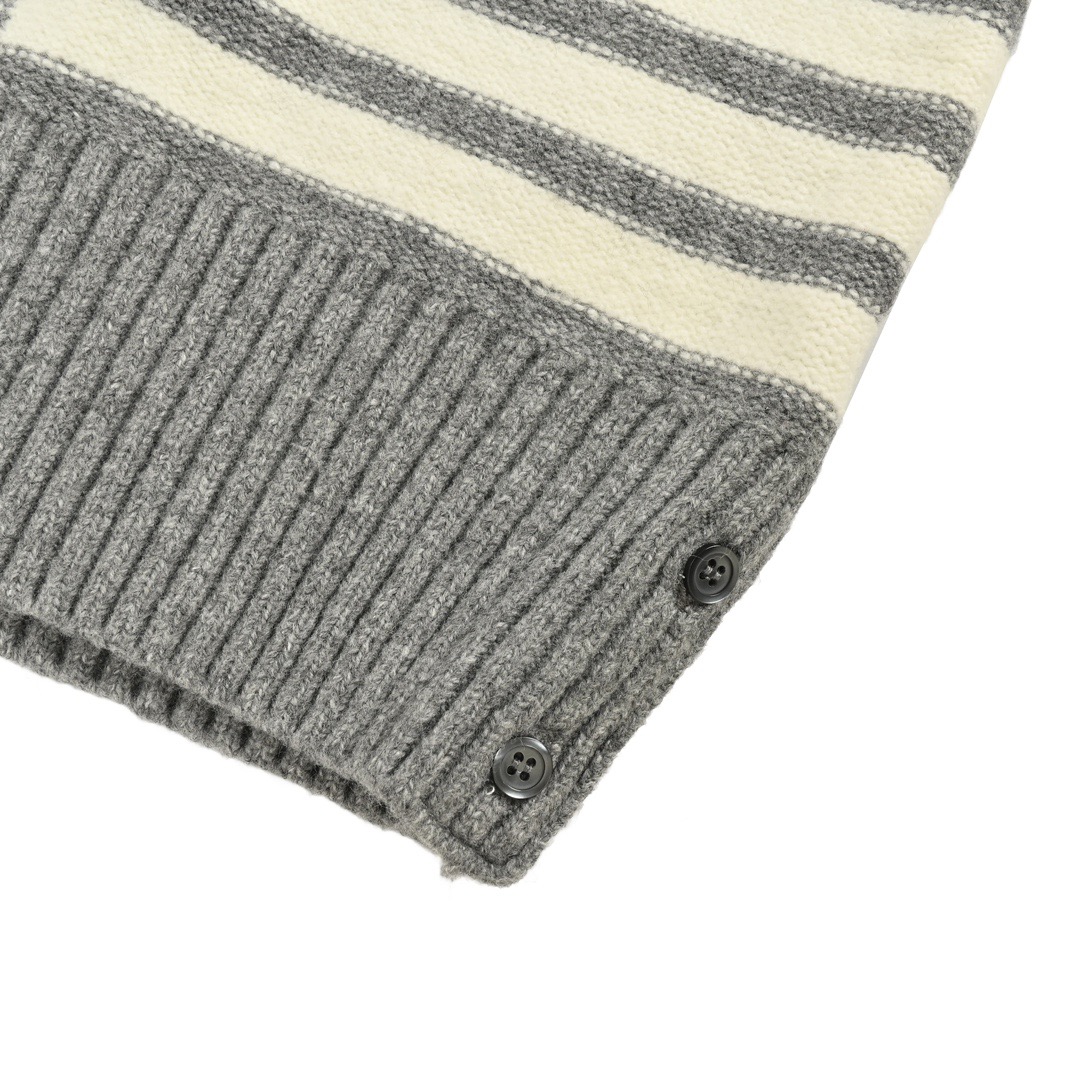 Thom Browne/汤姆布朗 23Fw 腰际四杠圆领毛衣