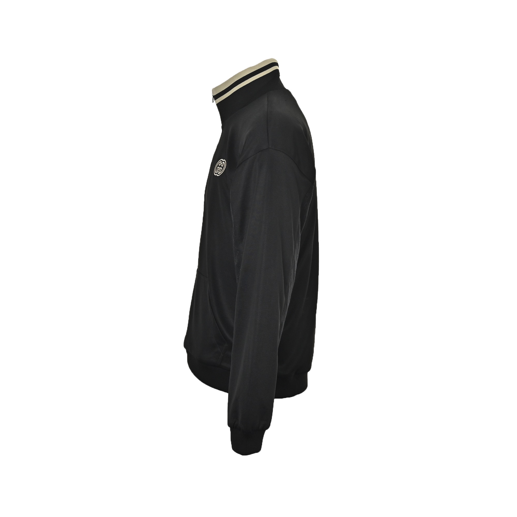 Gucci/古驰 24Fw 镂空双G刺绣半拉链校服套装外套 黑色-莆田鞋,莆田鞋货源,高仿鞋,高仿鞋货源,安福档口,莆田高仿鞋,莆田鞋批发,高仿鞋批发,莆田高仿运动鞋,高仿运动鞋,莆田运动鞋 Gucci/古驰 24Fw 镂空双G刺绣半拉链校服套装外套 黑色