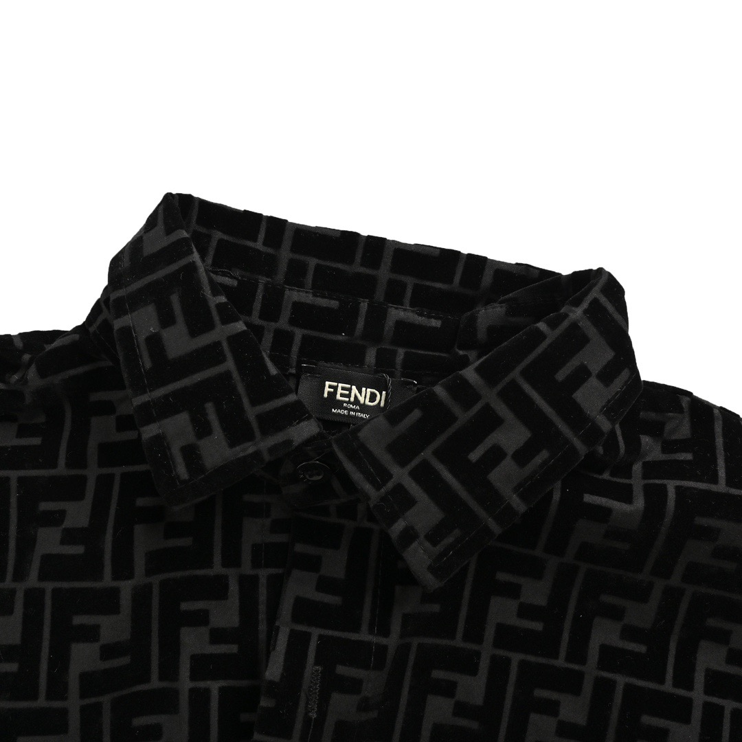 Fendi/芬迪 24Fw FF植绒满印衬衫