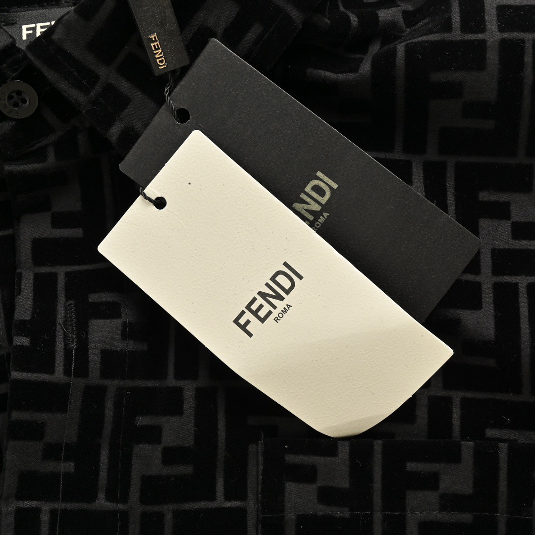 Fendi/芬迪 24Fw FF植绒满印衬衫