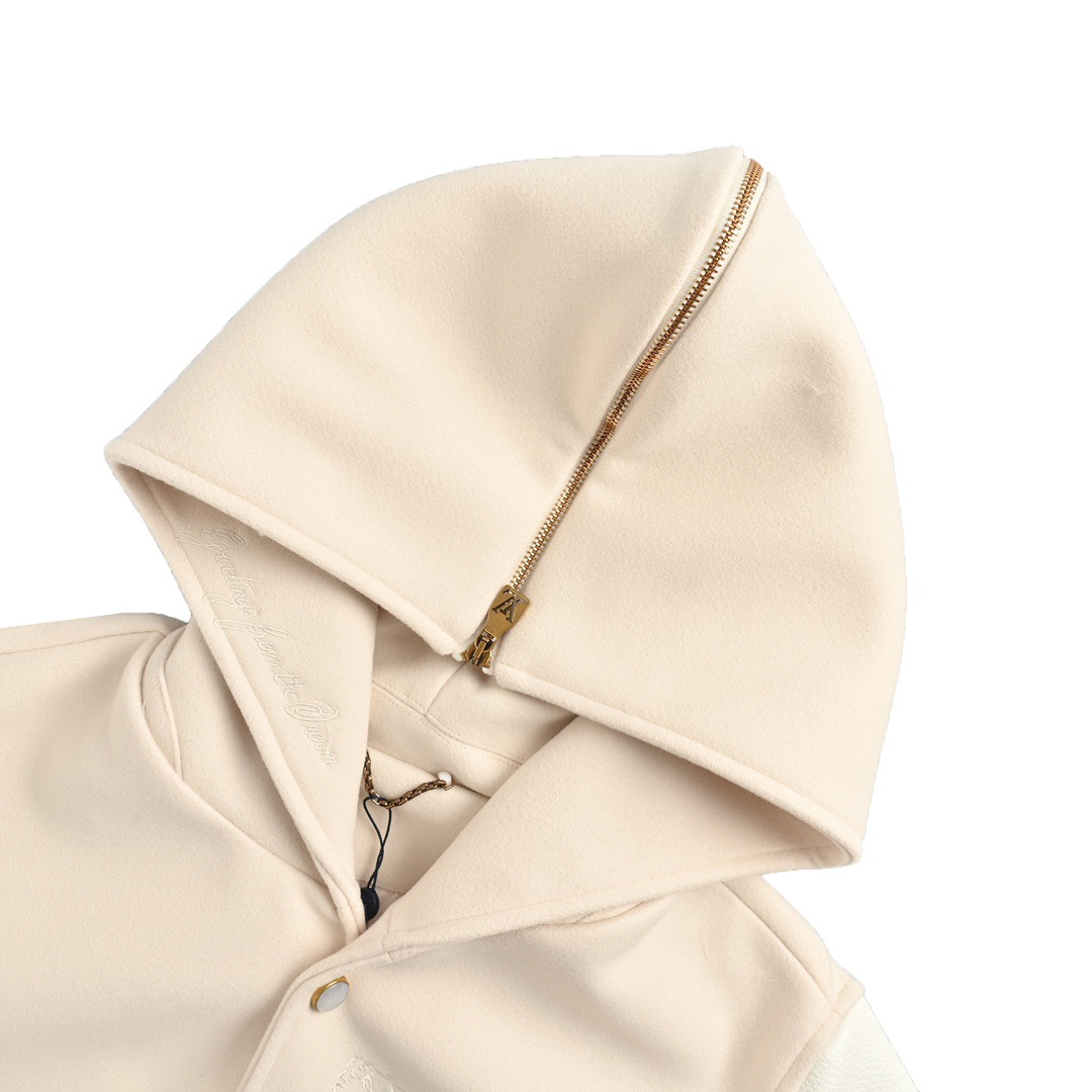 Louis Vuitton/路易威登 24Fw 航海系列珍珠刺绣海螺连帽棒球外套