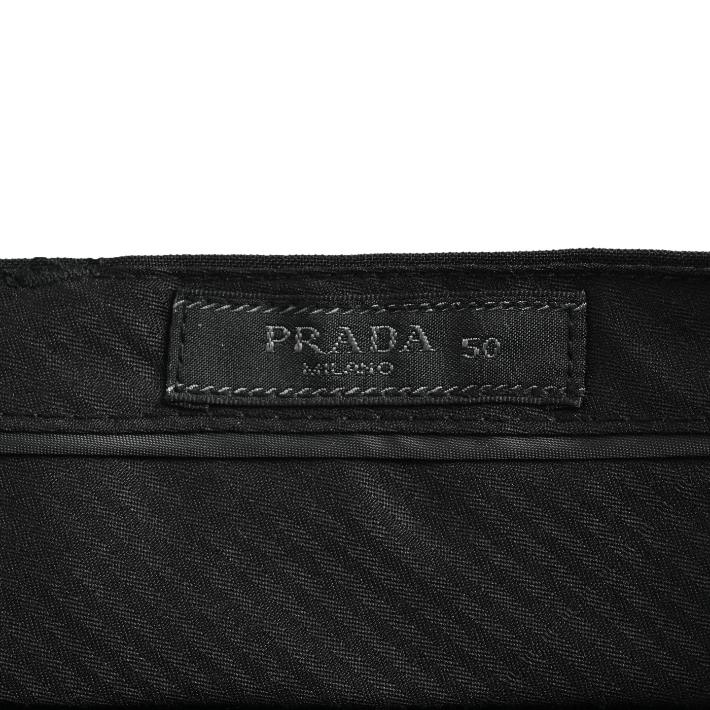 Prada/普拉达 25ss 后袋三角标弹力西裤 定制涤尚抗皱西裤绸 柔软细腻 舒适贴肤 三角标采用红外线定位