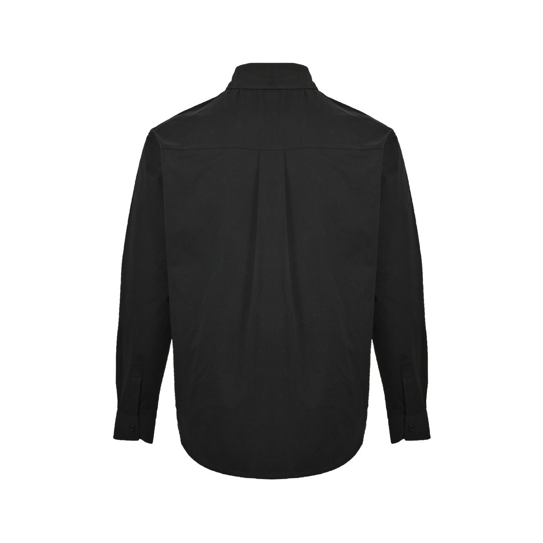 We11 Done 24Fw 简约字母logo刺绣衬衫 黑色 白色