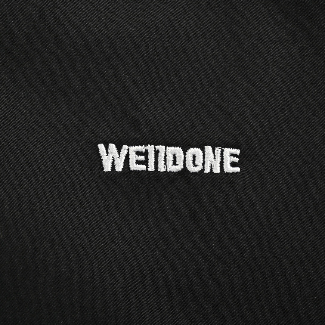 We11 Done 24Fw 简约字母logo刺绣衬衫 黑色 白色