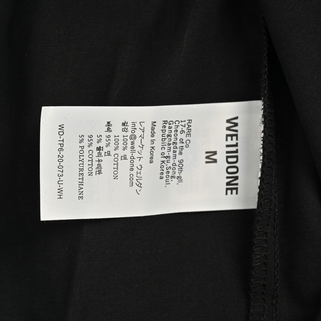 We11 Done 24Fw 简约字母logo刺绣衬衫 黑色 白色