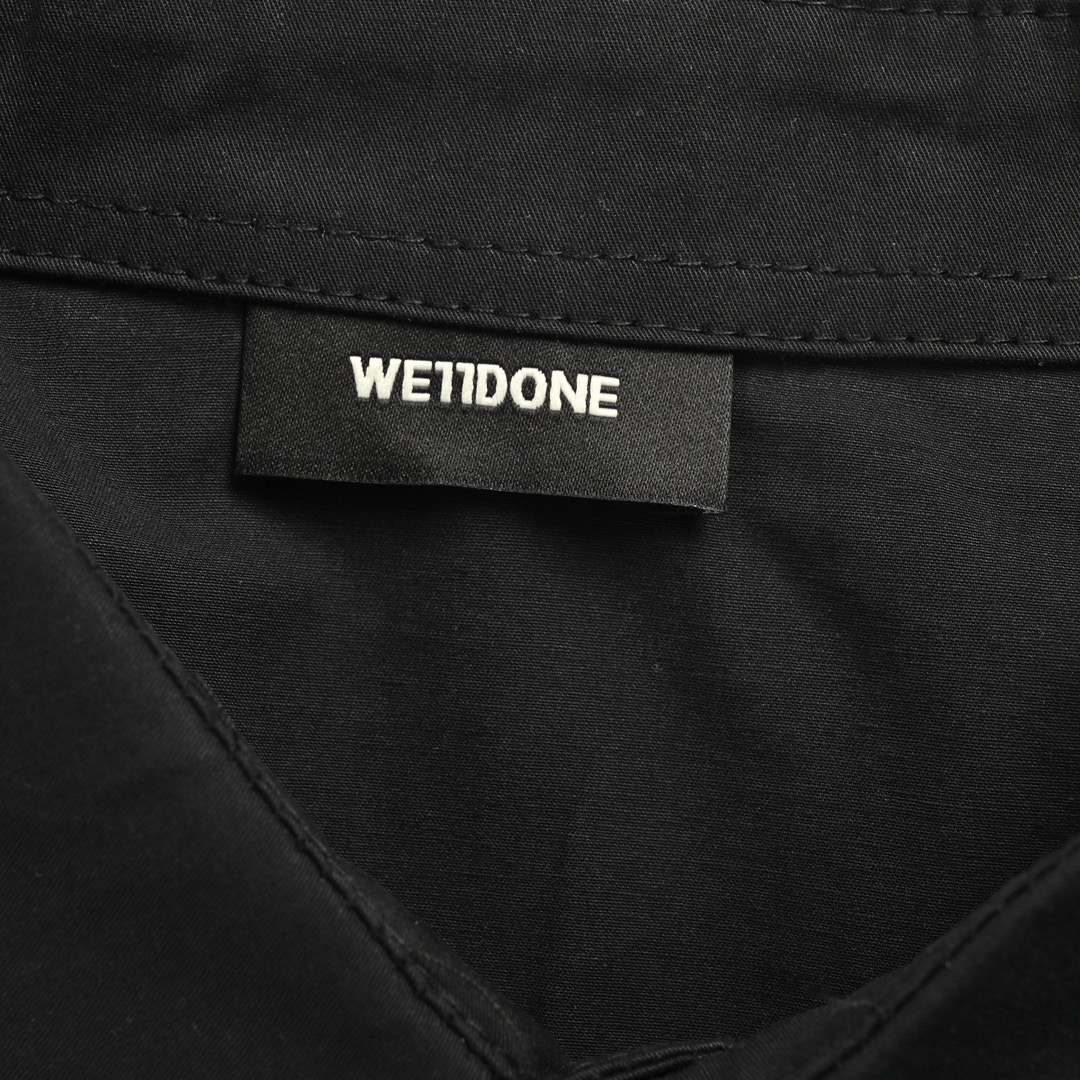 We11 Done 24Fw 简约字母logo刺绣衬衫 黑色 白色