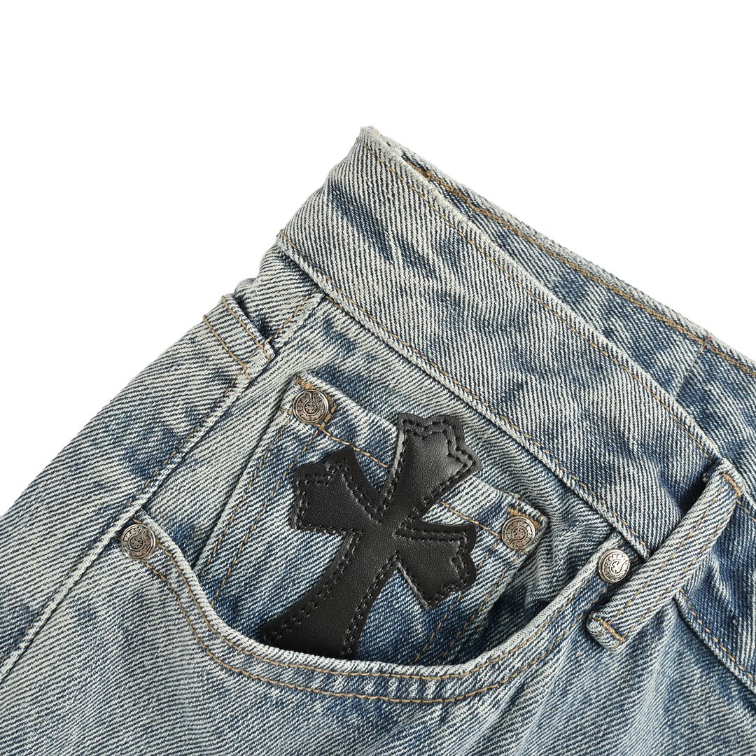 Chrome Hearts/克罗心 24Fw 喇叭破坏贴皮牛仔裤-莆田鞋,莆田鞋货源,高仿鞋,高仿鞋货源,安福档口,莆田高仿鞋,莆田鞋批发,高仿鞋批发,莆田高仿运动鞋,高仿运动鞋,莆田运动鞋 Chrome Hearts/克罗心 24Fw 喇叭破坏贴皮牛仔裤