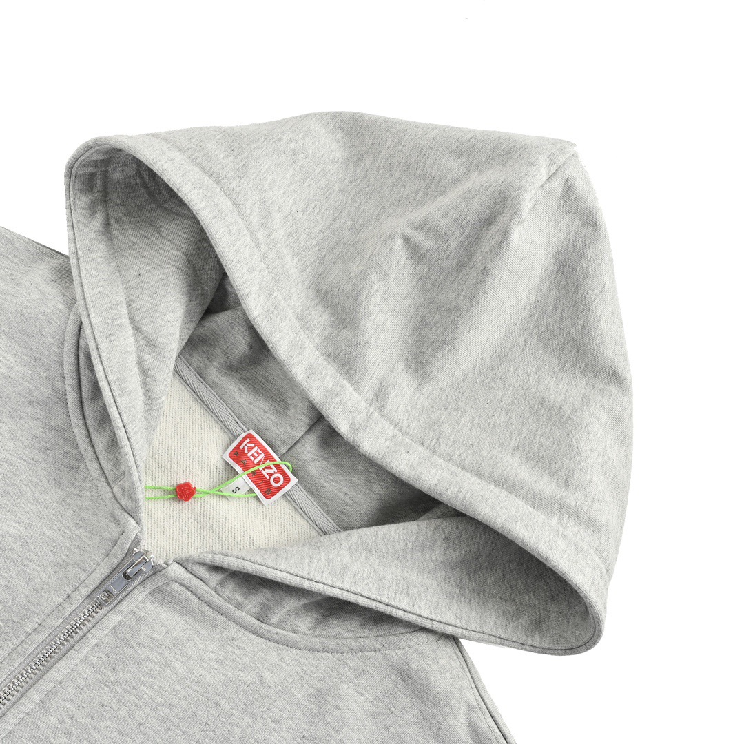 Kenzo/高田贤三 23Fw 方标字母LOGO连帽拉链卫衣