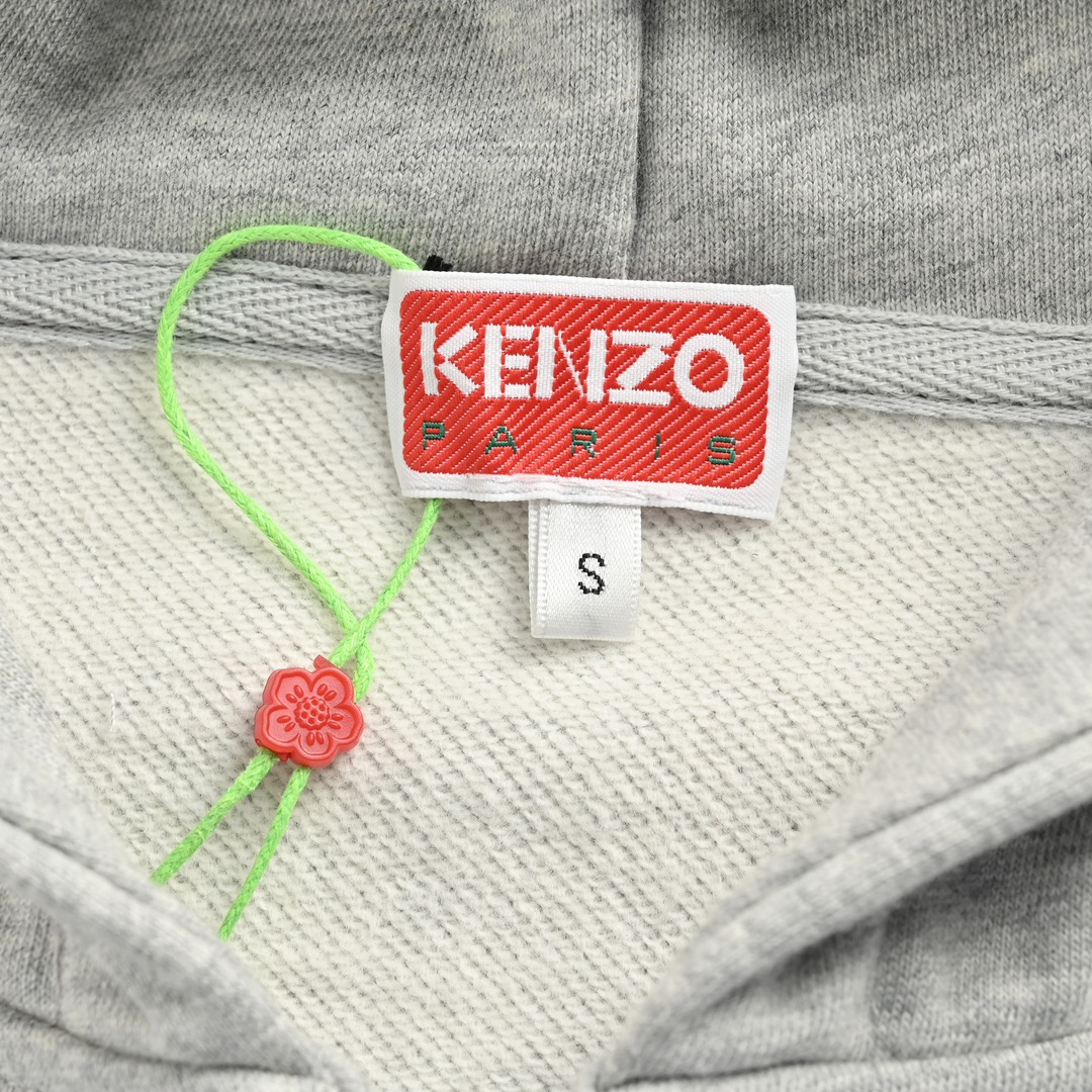 Kenzo/高田贤三 23Fw 方标字母LOGO连帽拉链卫衣
