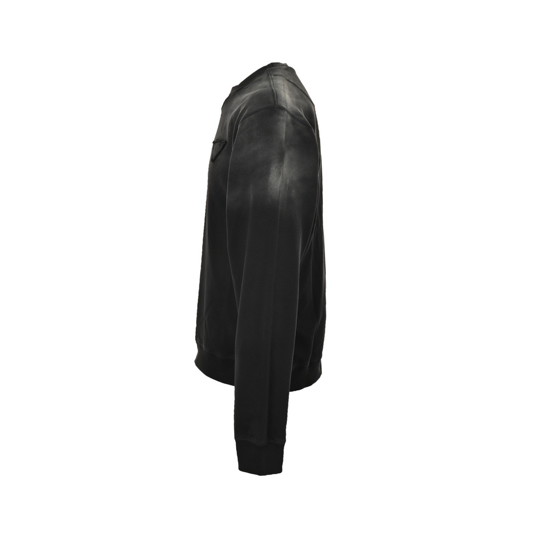 Prada/普拉达 24Fw 三角布标水洗渐变圆领卫衣