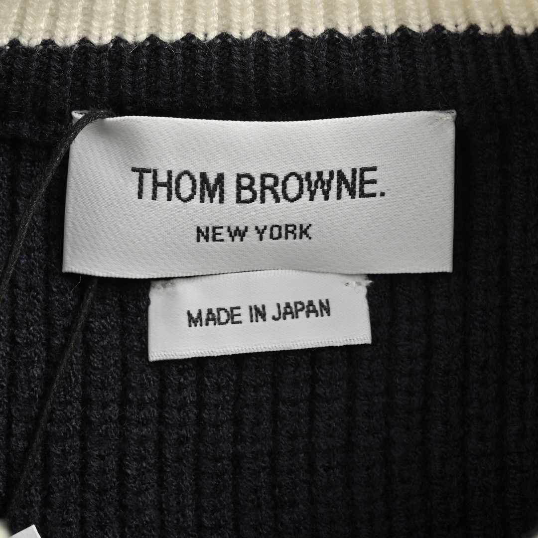 Thom Browne/汤姆布朗 23ss 四条纹拼色圆领毛衣